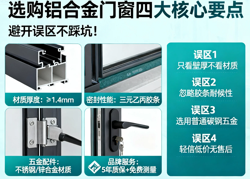 选购铝合金门窗四大核心要点，避开误区不踩坑！
